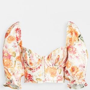 For Love and Lemons Peony Cropped Blouse